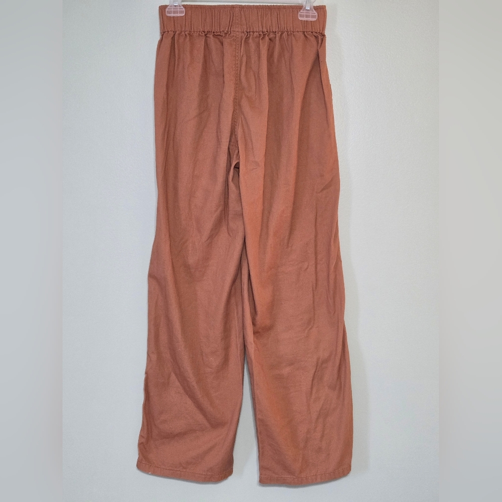 ​Rewash Wide Leg Khaki Pants Brown Rust Coastal Boho Casual 100% Cotton Sz S - Picture 7 of 10